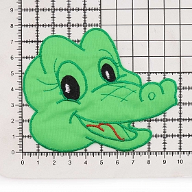 6003 Термоаппликация 'Крокодил', зеленый, 99*80мм упак/10 шт