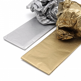 Бумага тишью упаковочная металлик, 50*70 см, 2 цвета по 5 листов, 'Золото-серебро', Astra&Craft