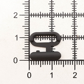 ГНУ14602 Пряжка-застежка для купальников 10мм металл, черная резина