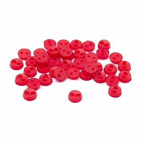 Пуговицы 'Мини' на 2 прокола, 4мм, уп.40шт. +/- 2 шт. (пластик), цв. Красный