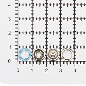 Кнопка трикотажная (кольцо) 9,5мм цв.металл/цв.эмаль (уп.~144шт) NEW STAR