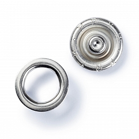 390107 Кнопки 'Джерси' (латунь), зубчатое кольцо, серебристый, 10 мм, упак./10 шт., Prym