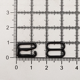Крючки и регуляторы для бретелей бюстгальтера 10 мм, металл/эмаль, 18 шт/упак, цвет черный