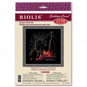 1239 Набор для вышивания Риолис 'Натюрморт с красным вином', 30*30 см