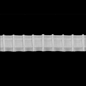 C9 Тесьма шторная 1/2 'Параллельная складка' (1 ряд петель, 2 шнура) 25мм*100м, белый
