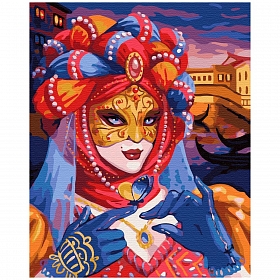 АЖ-1586 Алмазная мозаика 'Венецианская дама' 40х50 см