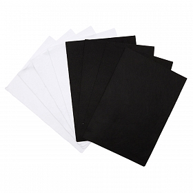 Фетр листовой мягкий черный/белый, 1.0мм, 20х30см, 8шт/упак, Astra&Craft