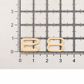 Крючки и регуляторы для бретелей бюстгальтера 10 мм, металл/эмаль, 18 шт/упак, цвет телесный