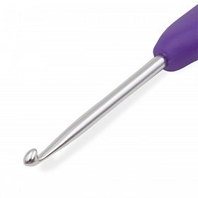 30905 Крючок для вязания с эргономичной ручкой Waves 3мм, алюминий, серебро/лавр, KnitPro
