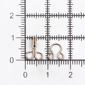 78203 Крючки с петельками одежные 11мм, упак(14шт), никель, серебристые PONY