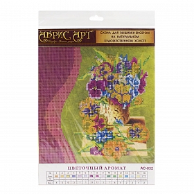 AC-032 Схема для вышивки бисером на натуральном художественном холсте 'Цветочный аромат' 20*20см