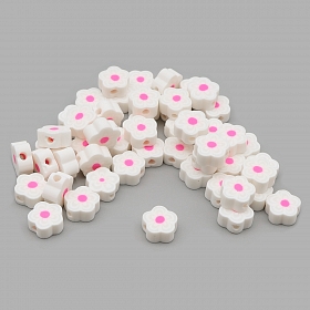 Бусины из полимерной глины 'Цветочек белый', 50шт/упак, Astra&Craft