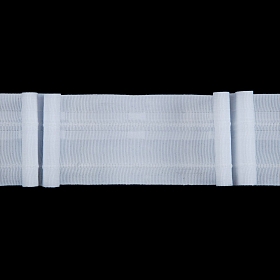 C93 Тесьма шторная 10м, ширина 6см, 1/2 'Бантовая складка' (2 ряда петель, 2 шнура), белый ТУ