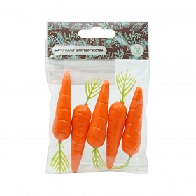 29546 Морковка декор., упак/5 шт, (6-8см*1,5см), цв. оранжевый