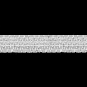 C809 Тесьма шторная 1/3 'Вафельная складка' (2 ряда петель, 4 шнура) 80мм*50м, белый