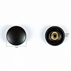 1674-25 Кнопка 5/15 (S-образная) 15мм (A) пластик, черный BIG
