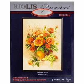 100/049 Набор для вышивания Риолис 'Чайные розы', 30*40 см