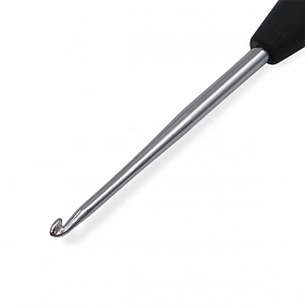 30865 Крючок для вязания с ручкой Steel 1,5мм, сталь, серебро/черный, KnitPro