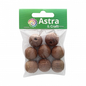 4AR395 Бусины деревянные, кокосовое дерево, круглые, 20мм, 18гр, Astra&Craft