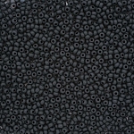 (23980) 331-39001-10/0 Бисер непрозрачный черный матовый 10/0 круг.отв., 20гр Preciosa