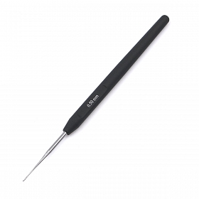 30861 Крючок для вязания с ручкой Steel 0,5мм, сталь, серебро/черный, KnitPro