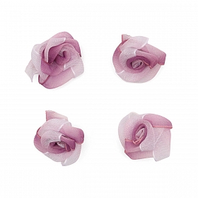 Цветы пришивные органза 'Роза' 2,5 см, 4шт
