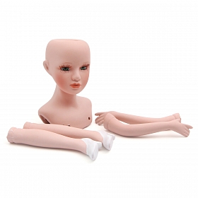 27024 НАБОР №2 'Дама' Фарфоровая заготовка для изготовления куклы: руки,ноги,голова гл.-зелёные