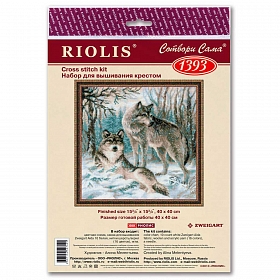 1393 Набор для вышивания Риолис 'Волчья пара', 40*40 см