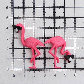 Пуговицы-фигурки 'Розовые фламинго' пластик, 4шт/упак, Dress It Up