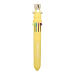 74903 Ручка шариковая автоматическая Мишка желтый, 10-цветная, в индивидуальном ПВХ-пакете