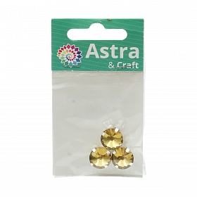 РЦ005НН12 Хрустальные стразы в цапах круглой формы, желтый 12 мм, 3 шт. Astra&Craft