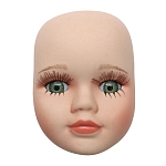 27041 Фарфоровая заготовка 'Лицо для куклы' 4,8см*6,5см*2,2см гл.-зелён.