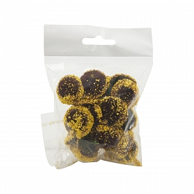 AR971 Тычинки черные с желтой пыльцой 2,7см, 20шт/упак
