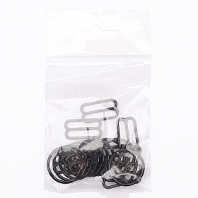 Кольца и регуляторы для бретелей бюстгальтера 20 мм, металл/эмаль, 20 шт/упак, цвет черный