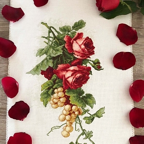 B2229 Набор для вышивания 'Красные розы с виноградом' 20*33см, Luca-S