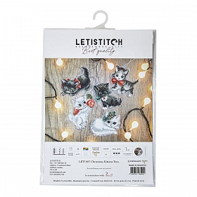 Leti987 Набор для вышивания LetiStitch 'Набор рождественских котят' 8*7см, 5 шт.