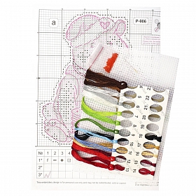 Р-906 Набор для вышивания на пластиковой канве МП Студия 'Угощения для мишки' 11*10см