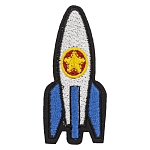 Термоаппликация 'Сине-серая ракета', 2.8*6.5см