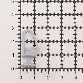 Крючок-гвоздик (бегунок) h-26мм, d-11мм пластик для потолочных шин, серый, 100 шт/упак