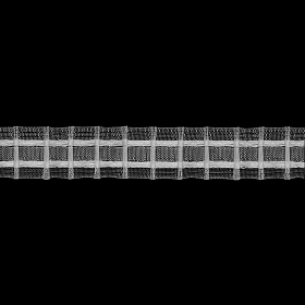 C9M Тесьма шторная 1/2 'Параллельная складка' (1 ряд петель, 2 шнура) 25мм*100м, прозрачный