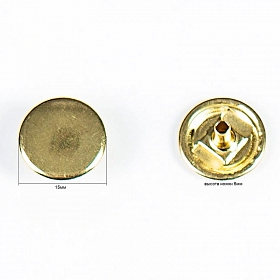 1348 Кнопка 5/15 (S-образная) 15мм (A) металл, золото BIG