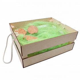 Деревянный ящик для оформления подарка с наполнением №2, 20*25 см