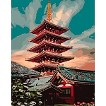 S015 - Набор для рисования по номерам 'Японская пагода', 40*50 см, Cristyle