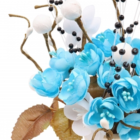 Набор мини-букетиков для декора, высота 10-14 см, бело-голубой, Astra&Craft