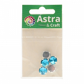 РЦ013НН10 Хрустальные стразы в цапах круглой формы, голубой 10 мм, 5 шт. Astra&Craft
