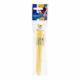 74903 Ручка шариковая автоматическая Мишка желтый, 10-цветная, в индивидуальном ПВХ-пакете