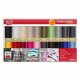 734609 Набор нитей Sew-All 100/200 м для всех материалов 20 шт/упак, 100% полиэстер Gutermann