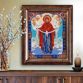 В174 Набор для вышивания бисером 'Кроше' 'Богородица Покрова', 20x25 см