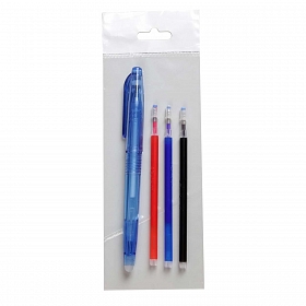 4461203 Ручка для ткани термоисчезающая, с набором стержней, цвет белый/розовый/чёрный/синий