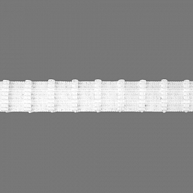 С01/25 Тесьма шторная1/2 'Параллельная складка' (2 шнура) для велькро 25мм*50м, белый